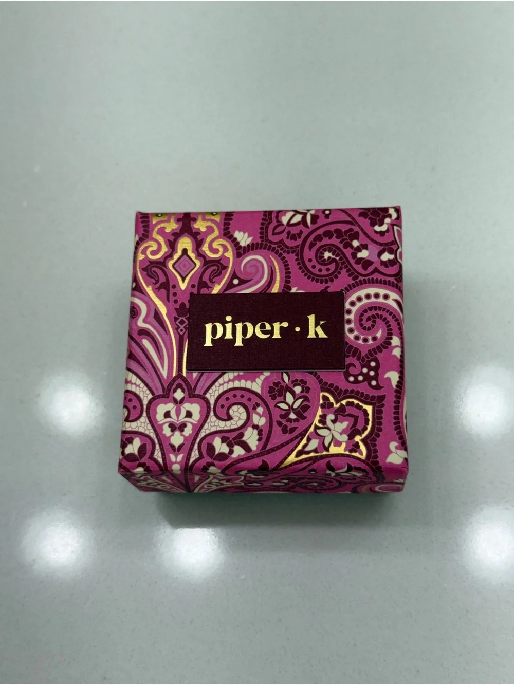 Piper Gold-Tone Ring with Blush Pink Cushion Stone 8 NIB